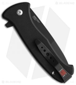 Al Mar SERE 2020 Spring Assisted Knife Black G-10 (3.6" Black Serr) 5 Al Mar SERE 2020 Spring Assisted Knife Black G-10 (3.6" Black Serr) -Knife Shop Al Mar Mini SERE 2020 SA Black G 10 Black Serr BHQ 100787 jr spine