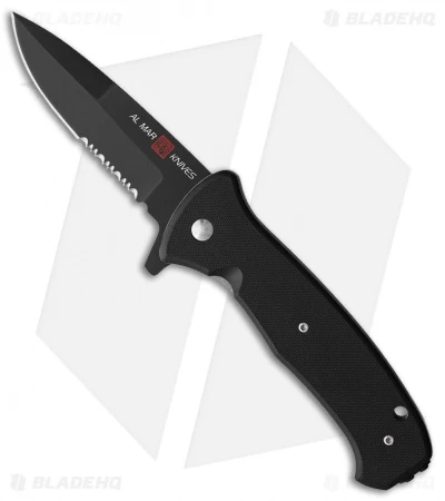 Al Mar SERE 2020 Spring Assisted Knife Black G-10 (3.6" Black Serr) 3 Al Mar SERE 2020 Spring Assisted Knife Black G-10 (3.6" Black Serr)