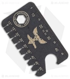 Audacious Titanium Dog Tag Tool Anglefinder V3- PVD Black -Knife Shop Audacious Titanium Dog Tag Tool Anglefinder V3 PVD Black AC DT3 TIT PVD LS Back