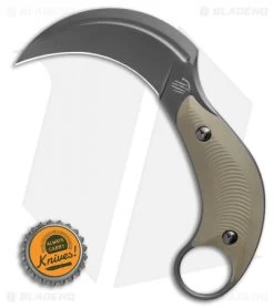 Bastinelli Creations B.A.K. Karambit Fixed Blade Knife OD Green (3.25" Black) -Knife Shop Bastinelli Creations B.A.K Fixed Blade 3D OD Green BHQ 115146 LS Bottlecap