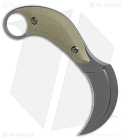 Bastinelli Creations B.A.K. Karambit Fixed Blade Knife OD Green (3.25" Black) -Knife Shop Bastinelli Creations B.A.K Fixed Blade 3D OD Green BHQ 115146 LS Spine