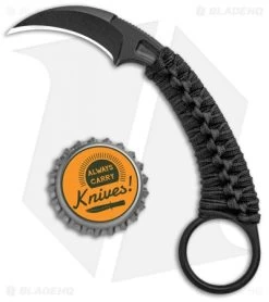 Bastinelli PiKa Picoeur Karambit Fixed Blade Knife Wrapped (1" Black) -Knife Shop Bastinelli PiKa Picoeur Karambit Wrapped Black BAS202BW BHQ 101510 jr bottlecap