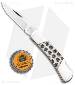Bear & Son Lockback Knife White Bone (2.25" Satin) WBJB26 -Knife Shop Bear and Son LB White Bone Satin WBJB26 BHQ 94461 jr bottlecap
