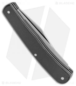 Bear & Son Large Trapper Traditional Pocket Knife 4.125" Black Delrin 354 -Knife Shop Bear and Son Large Trapper Black Delrin 354 BHQ 94459 jr side