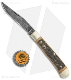 Boker Uno Trapper Pocket Knife Castle Wood (4.125" Acid Wash) 113004 -Knife Shop Boker Trapper Pocket Knife Castle Wood 113004 BHQ 105699 jr bottlecap
