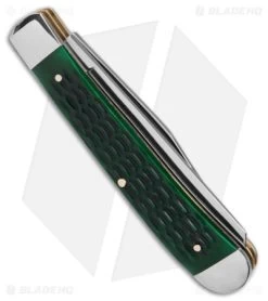 Boker Trapper Traditional Pocket Knife Jigged Green Bone (Polish D2) -Knife Shop Boker Trapper Traditional Pocket Knife Jigged Green Bone Polish D2 BHQ 146650 td side