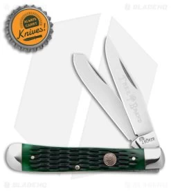 Boker Trapper Traditional Pocket Knife Jigged Green Bone (Polish D2) -Knife Shop Boker Trapper Traditional Pocket Knife Jigged Green Bone Polish D2 BHQ 146650 td size