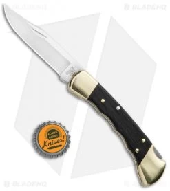 Buck Knives Buck 110 Folding Hunter Lockback Knife Ebony (3.75" Satin) 0110BRSFG -Knife Shop Buck Folding Hunter Macassar BHQ 41172 jr bottlecap