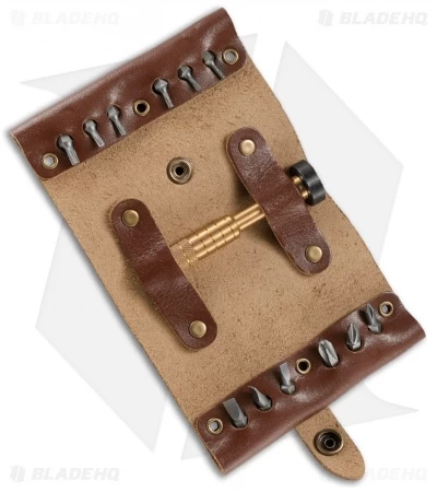 CRKT Wu Hex Bit Driver Tool Roll - Leather/Brass 9911 3 CRKT Wu Hex Bit Driver Tool Roll - Leather/Brass 9911