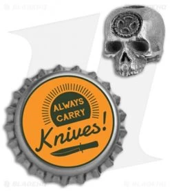 Carpe Diem EDC Skull Lanyard Bead - Bronzed Silver Steel -Knife Shop Carpe Diem EDC Skull Lanyard Bead Bronzed Silver Steel BHQ 92031 jr bottlecap