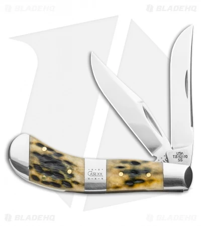 Case Bose Saddlehorn Olive Green Peach Seed Jig Bone (TB62110 SS) 3 Case Bose Saddlehorn Olive Green Peach Seed Jig Bone (TB62110 SS)