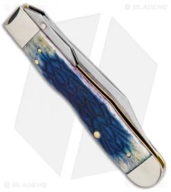 Burnt CheetahÂ® Lockback Knife 4.375" Purple Tribal Jig Bone (6111 1/2L SS) -Knife Shop Case Burnt Cheetah LB Purple Tribal Jig Bone SS 61802 BHQ 101131 jr side