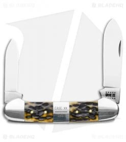 Case Knives Canoe Pocket Knife 3.6" Olive Jigged Bone Standard Jig (62131 SS)