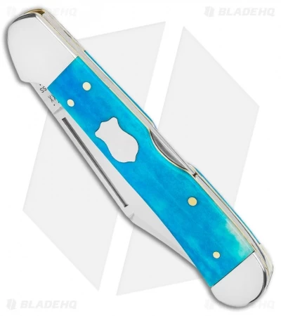 Case Mini Copperlock Pocket Knife 4.25" Caribbean Blue Bone (61549L SS) 4 Case Mini Copperlock Pocket Knife 4.25" Caribbean Blue Bone (61549L SS) - Image 2