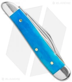 Case Peanut Knife 2.875" Caribbean Blue Bone (6220 SS) -Knife Shop Case Cutlery Caribbean Blue Bone Smooth Pea 50667 BHQ 116901 LS Side