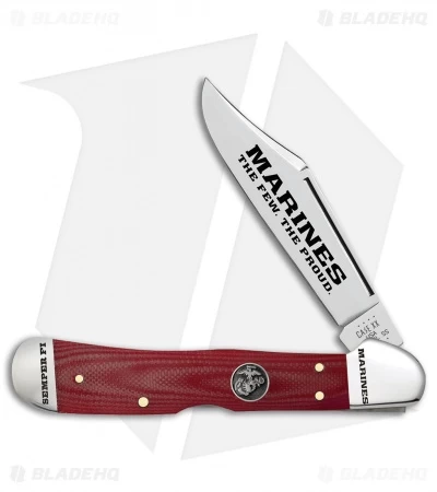 Case Cutlery Copperlock USMCî Pocket Knife 4.2" Smooth Red G-10 3 Case Cutlery Copperlock USMCî Pocket Knife 4.2" Smooth Red G-10