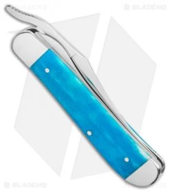 Case Russlock Knife 3.5" Smooth Caribbean Blue Bone (61953L SS) 7 Case Russlock Knife 3.5" Smooth Caribbean Blue Bone (61953L SS) -Knife Shop Case Cutlery Russlock Caribbean Blue Bone 50665 BHQ 116899 LS Side