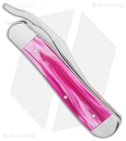 Case Russlock Liner Lock Knife 4.25" Pink Pearl Kirinite (101953L SS) -Knife Shop Case Cutlery Russlock Pink Pearl Kirinite 17865 BHQ 116171 LS Side