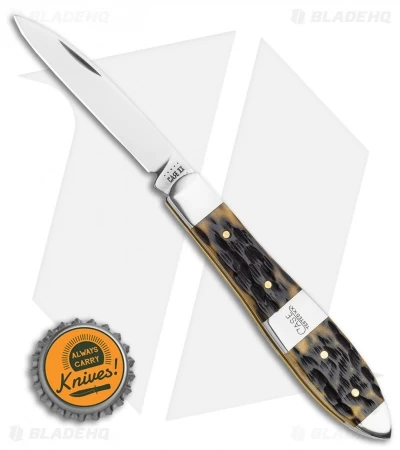 Case Cutlery Teardrop Pocket Knife Olive Green Peach Seed Jig Bone 6 Case Cutlery Teardrop Pocket Knife Olive Green Peach Seed Jig Bone - Image 4