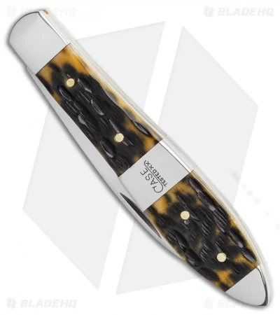 Case Cutlery Teardrop Pocket Knife Olive Green Peach Seed Jig Bone 4 Case Cutlery Teardrop Pocket Knife Olive Green Peach Seed Jig Bone - Image 2