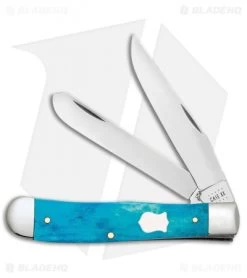 Case Cutlery Trapper Pocket Knife 3.25" Caribbean Blue Bone (6254 SS)