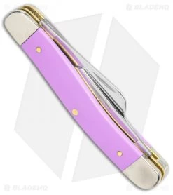 Case Medium Stockman Pocket Knife 3.5" Lilac Synthetic (4318 SS) 39162 8 Case Medium Stockman Pocket Knife 3.5" Lilac Synthetic (4318 SS) 39162 -Knife Shop Case Knives Stockman Lilac Synthetic SS BHQ 123185 jr side