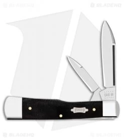 Case Large Gunstock Knife 3.0" Double Black Canvas Laminate (102130 SS) 23143