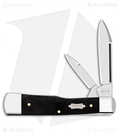 Case Large Gunstock Knife 3.0" Double Black Canvas Laminate (102130 SS) 23143 3 Case Large Gunstock Knife 3.0" Double Black Canvas Laminate (102130 SS) 23143