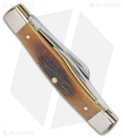 Case Medium Stockman Pocket Knife 3.625" Antique Bone (63032 SS) -Knife Shop Case Med Stockman Antique Bone 25155 BHQ 101121 jr side