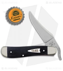 Case Russlock Liner Lock Knife 4.25" Black Micarta (101953L SS) -Knife Shop Case Russlock LL Black Micarta 27734 BHQ 122377 jr bottlecap