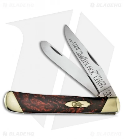 Case Slanted Bolster Trapper Knife 4.125" Black Lava Corelon (9254 SS) S9254BKL 3 Case Slanted Bolster Trapper Knife 4.125" Black Lava Corelon (9254 SS) S9254BKL