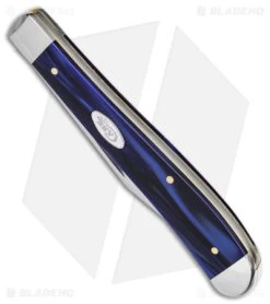Case Slimline Trapper Knife 4.1" Blue Pearl Kirinite (101048 SS) 23445 -Knife Shop Case Slimline Trapper Knife 4in Blue Pearl Kirinite BHQ 140645 td spine