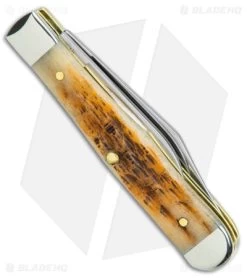Case Small Swell Center Jack Knife 3" Amber Bone/Peach Seed Jig (6225 1/2 SS) -Knife Shop Case Small Swell Center Jack Amber Bone Peach Seed Jig SS BHQ 140637 jr side