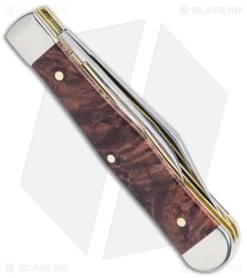 Case Small Swell Center Jack Knife 3" Brown Maple Burl Wood (7225 1/2 SS) 64061 -Knife Shop Case Small Swell Center Jack Brown Maple Burl Wood SS BHQ 140669 jr side