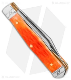 Case Small Swell Center Jack Knife 3" Cayenne Bone/Crandall Jig (6225 1/2 SS) -Knife Shop Case Small Swell Center Jack Knife 3in Cayenne Bone Crandall Jig BHQ 140654 td side