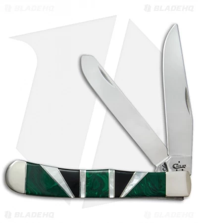 Case Trapper Knife 4.125" Exotic Green Malachite (EX254 SS) 11150 3 Case Trapper Knife 4.125" Exotic Green Malachite (EX254 SS) 11150