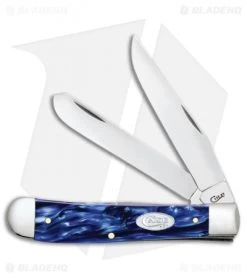 Case Trapper Pocket Knife 4.125" Smooth Sparxx Blue Pearl Kirinite (10254 SS)