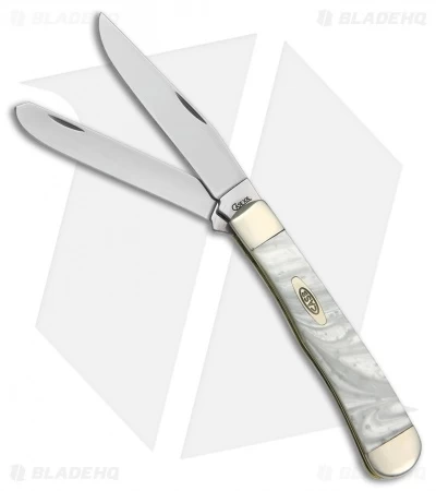 Case Trapper Knife 4.125" White Pearl Corelon (9254 SS) 9254WP 3 Case Trapper Knife 4.125" White Pearl Corelon (9254 SS) 9254WP