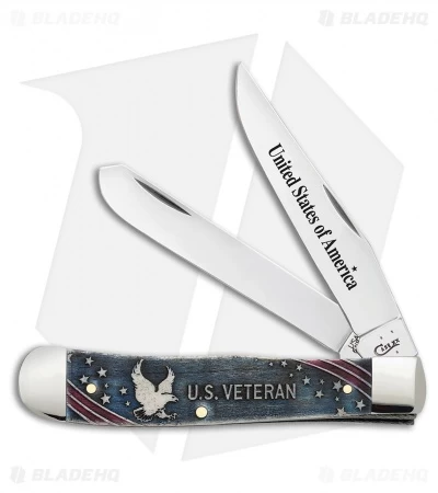 Case US Veterans Trapper Knife 4.125" Red, White, Blue Bone (6254 SS) 16300 3 Case US Veterans Trapper Knife 4.125" Red, White, Blue Bone (6254 SS) 16300