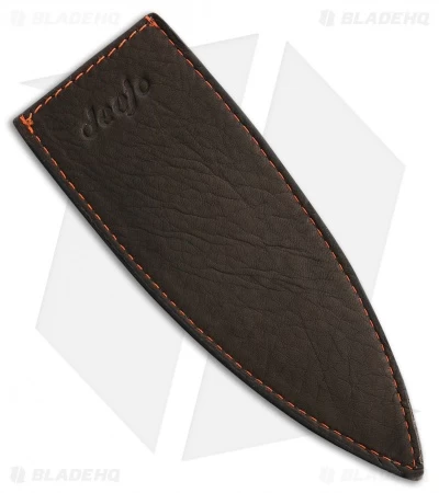 Deejo 37g Brown Leather Sheath W/ Orange Stitching 3 Deejo 37g Brown Leather Sheath W/ Orange Stitching
