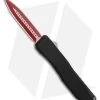 EOS Harpoon OTF Automatic Knife Dagger Black Aluminum (3.75" Two-Tone Red) -Knife Shop EOS Harpoon OTF Auto Dagger Black Aluminum Raw TT Red BHQ 176938 jr