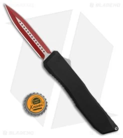 EOS Harpoon OTF Automatic Knife Dagger Black Aluminum (3.75" Two-Tone Red) -Knife Shop EOS Harpoon OTF Auto Dagger Black Aluminum Raw TT Red BHQ 176938 jr bottlecap