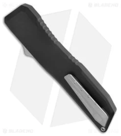 EOS Harpoon OTF Automatic Knife Dagger Black Aluminum (3.75" Two-Tone Red) -Knife Shop EOS Harpoon OTF Auto Dagger Black Aluminum Raw TT Red BHQ 176938 jr side