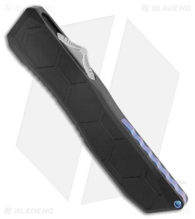 EOS Harpoon OTF Automatic Knife Dagger Black Hex Alum/Blue (3.75" Two-Tone) 4 EOS Harpoon OTF Automatic Knife Dagger Black Hex Alum/Blue (3.75" Two-Tone) - Image 2