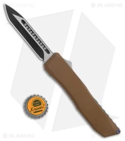 EOS Harpoon OTF Automatic Knife Tanto Bronze Alum/Blue (3.75" Two-Tone) -Knife Shop EOS Harpoon OTF Auto Tanto Bronze Aluminum Blue Black BHQ 176939 jr bottlecap