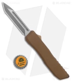 EOS Harpoon OTF Automatic Knife Tanto Bronze Alum/Flame (3.75" Stonewash) -Knife Shop EOS Harpoon OTF Auto Tanto Bronze Aluminum Flame SW BHQ 176941 jr bottlecap