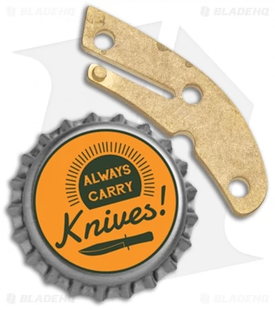 Flytanium Brass Backspacer For Spyderco Delica - Stonewash 4 Flytanium Brass Backspacer For Spyderco Delica - Stonewash - Image 2