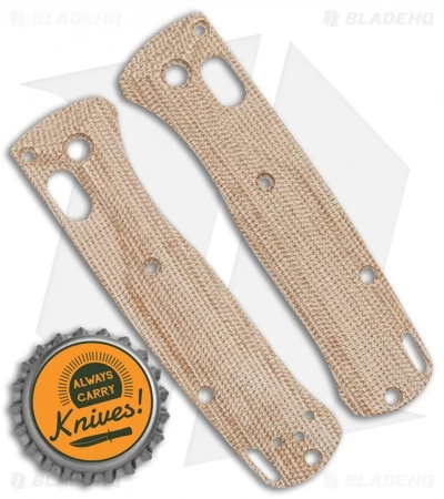 Flytanium Crossfade Scales For Benchmade Mini Bugout - Natural Canvas Micarta 4 Flytanium Crossfade Scales For Benchmade Mini Bugout - Natural Canvas Micarta - Image 2