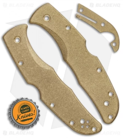 Flytanium Custom Brass Scale Kit For Spyderco Endura - Stonewash 5 Flytanium Custom Brass Scale Kit For Spyderco Endura - Stonewash - Image 3
