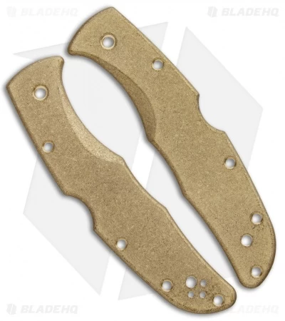 Flytanium Custom Brass Scale Kit For Spyderco Endura - Stonewash 4 Flytanium Custom Brass Scale Kit For Spyderco Endura - Stonewash - Image 2